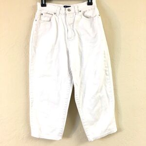 Gap Crop Barrel Jeans 8 White 100% Cotton Relaxed Fit Casual Denim